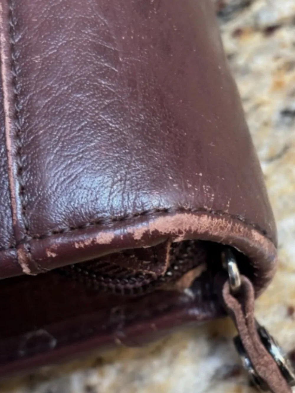 Vintage Franklin Covey Brown Genuine Leather Classic 7 Ring Planner